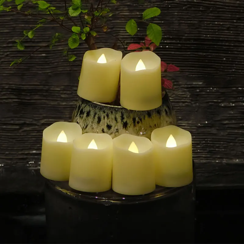 Упаковка из 6 светодиодный беспламенных свечей с функцией таймера на батарейках 6 часов на 18 часов выключения чайный светильник для украшения дома и сада