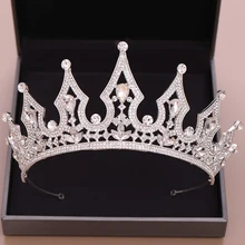 New Fashion Crystal Princess Bride Tiara For Bridal Wedding Dress Accessories Tiaras And Crowns Queen Bridal Hair Accessories silver wedding crwon prince bridal crystal tiara crowns queen bride tiaras princess crowns headband wedding hair accessories