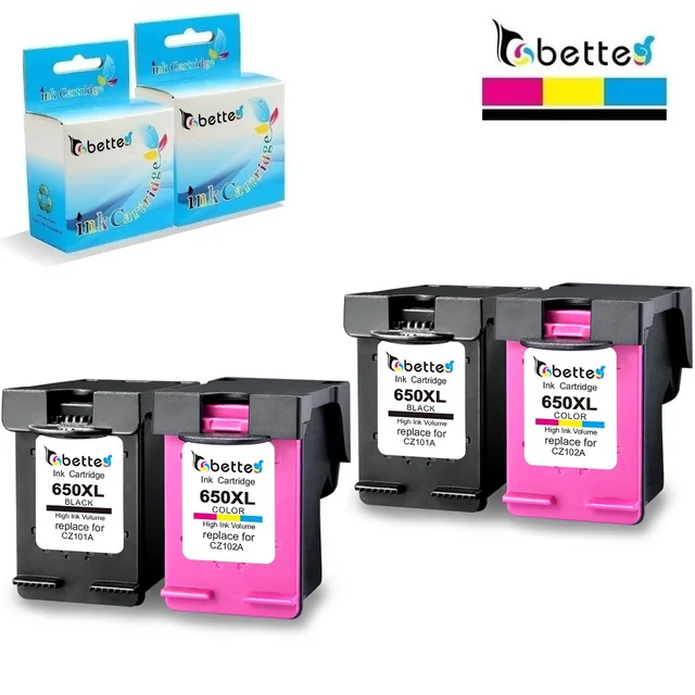 4PK,Ink Cartridges for HP 650 650XL hp650 Deskjet Ink Advantage 2546 2548 2640 2645 2646 2648