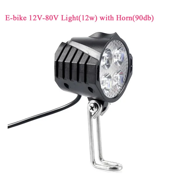 E-Bike Led Headlight 6V 12V 24V 36V 48V 60V Bicycle Light Waterproof Front  Headlight Waterproof Connector