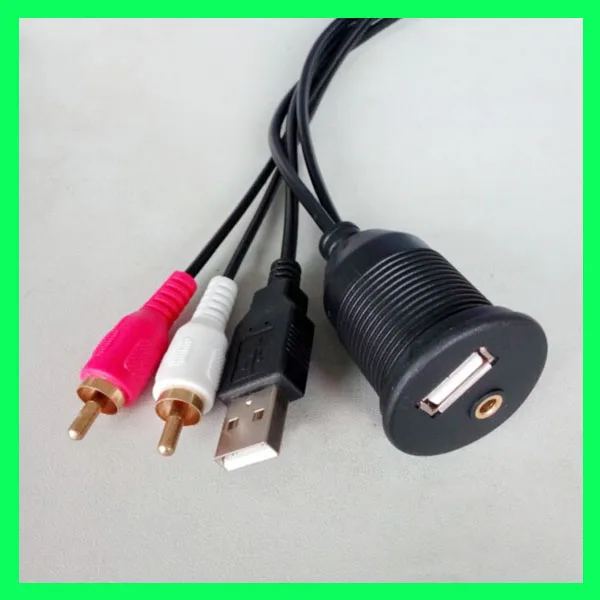 100 шт. х Автомобильная приборная панель флеш-крепление USB порт/3,5 мм аудио-USB штекер+ 2 штекер RCA