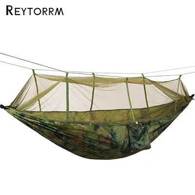 Camping Parachute Fabric Net Hammock Anti-Mosquito Hanging Hamak For Outdoor Patio Sleeping Hamac Swing Tree Bed Beach Chair 