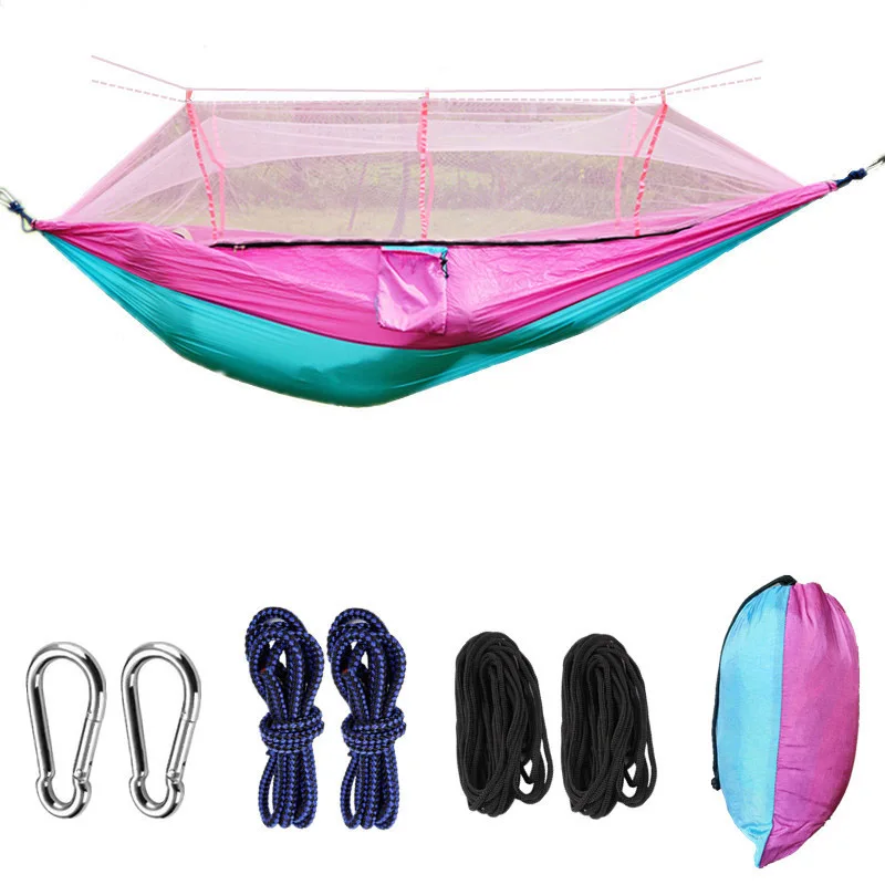 Фирменная Москитная сетка для отдыха на природе, подвесная спальная кровать, качающийся гамак с парашютом для двойного кемпинга Hamac, портативная высокопрочная - Цвет: 5