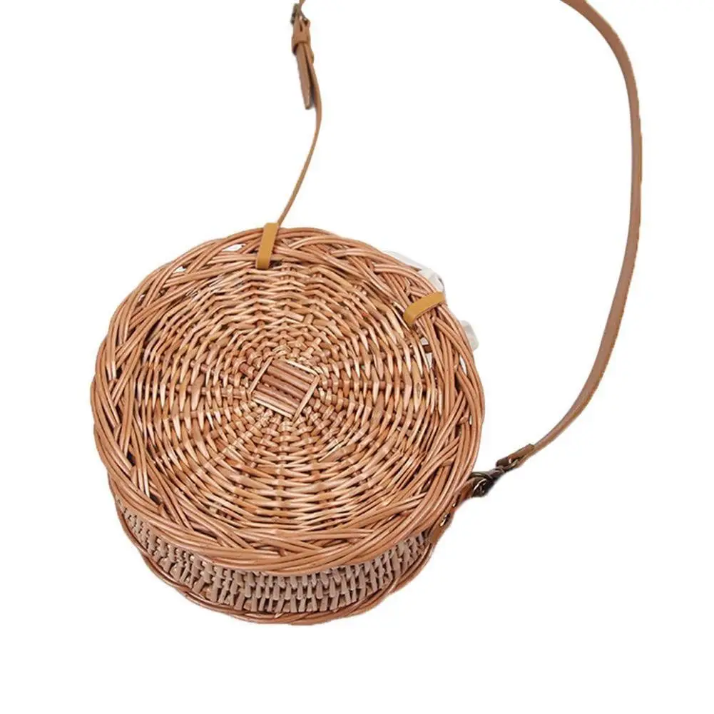 TEXU, круглая сумка из ротанга, круглая пляжная сумка, женская сумка из ротанга, для отдыха, путешествий, диких ручной работы, для путешествий, идеальный подарок для женщин
