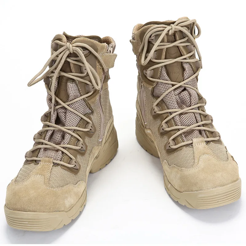 PAVEHAWK/походная обувь; высокие мужские армейские ботинки; уличные спортивные женские кроссовки; туристические походные кожаные военные тактические ботинки - Цвет: Sandy 209high