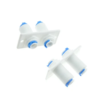 

Reverse Osmosis Aquarium System Double Bulkhead Straight 1/4" OD Hose Quick Fitting Connector RO Water Plastic Pipe Coupling