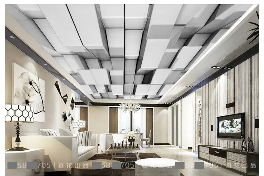Us 987 65 Di Scontopersonalizzato Foto Sfondi 3d Soffitto Carta Da Parati Zenith Murales Tipo Di Bellezza 3 D Cubo Condole Top Di Modo Di Carte Da