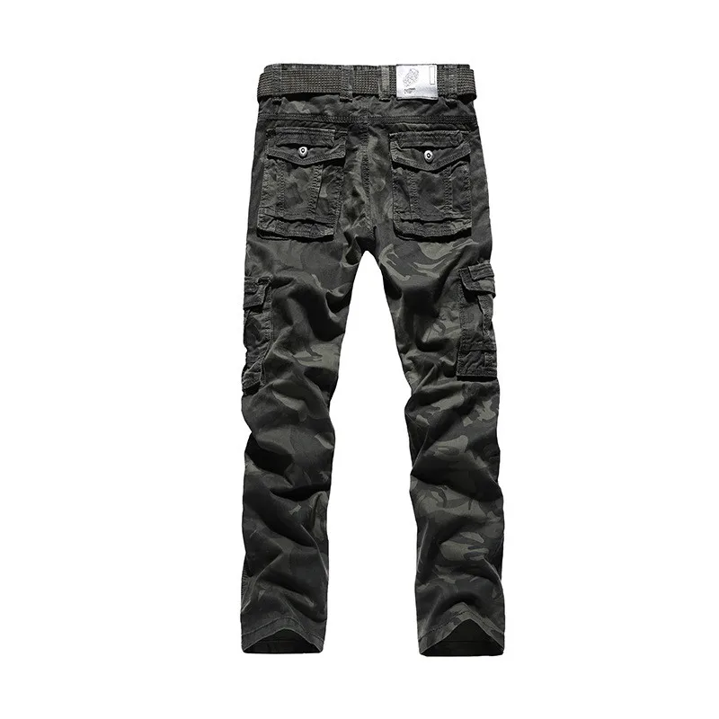 Günstig 2018 neue Männer Cargo Pants armee große taschen dekoration mens Casual hosen männlichen herbst armee Camouflage hose plus größe Haben gürtel