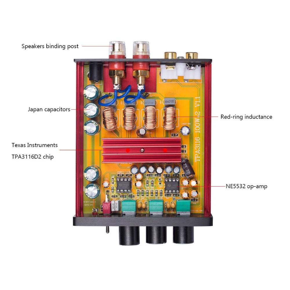 Nobsound Hi-Fi 200 Вт TPA3116 цифровой усилитель мощности Hi-Fi аудио стерео усилитель с высоким басом управления