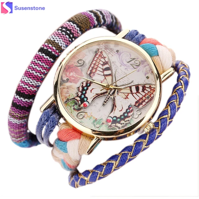Watch 2016 Classic dress watch Round Butterfly Women Weave Wound Wrap Quartz Wat Watch 2016 Classic dress watch Round Butterfly Women Weave Wound Wrap Quartz Wat