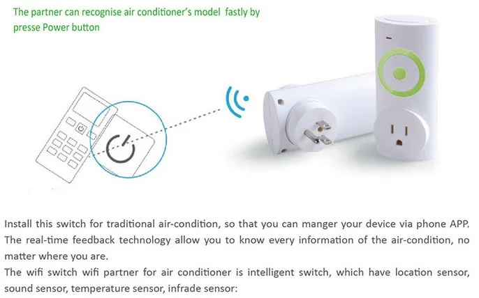 Умный интеллектуальный Wi-Fi пульт дистанционного управления розетка переключатель через приложение IOS Android телефон для кондиционера с США вилка только