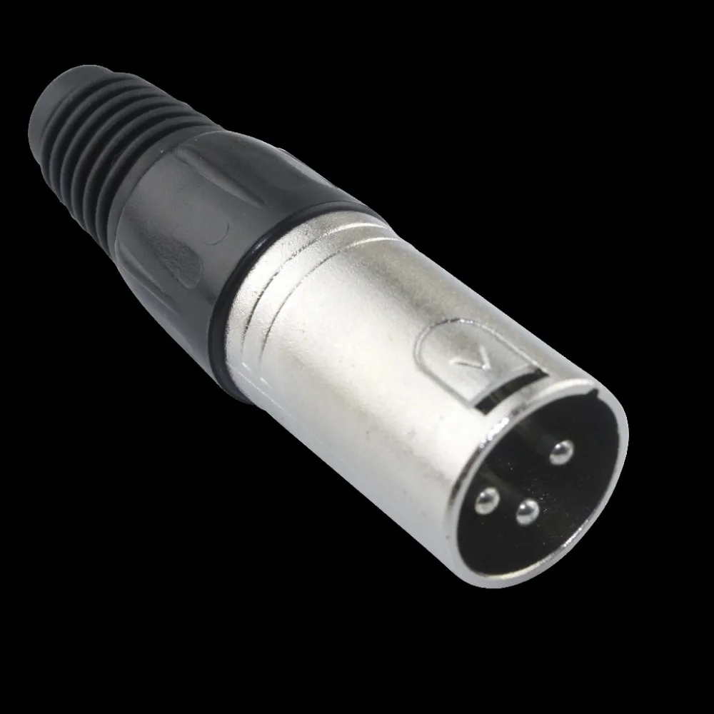 XLR Male 3 Pin Audio Cable Connector Solder Type Mic Microphone Free