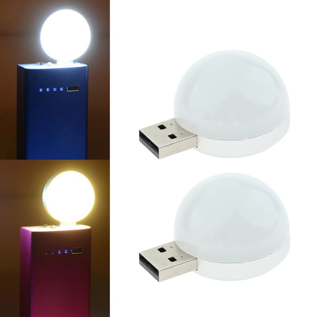 2 Pack USB LED Rounded Night Lamp for Bedroom Table Tent Reading