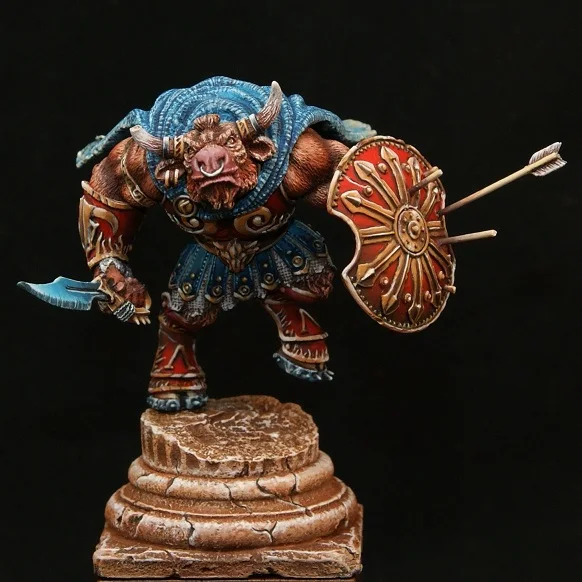 Новый несобранный 1/24 70 мм фантазийный человек orc Minotaur набор из смолы игрушки