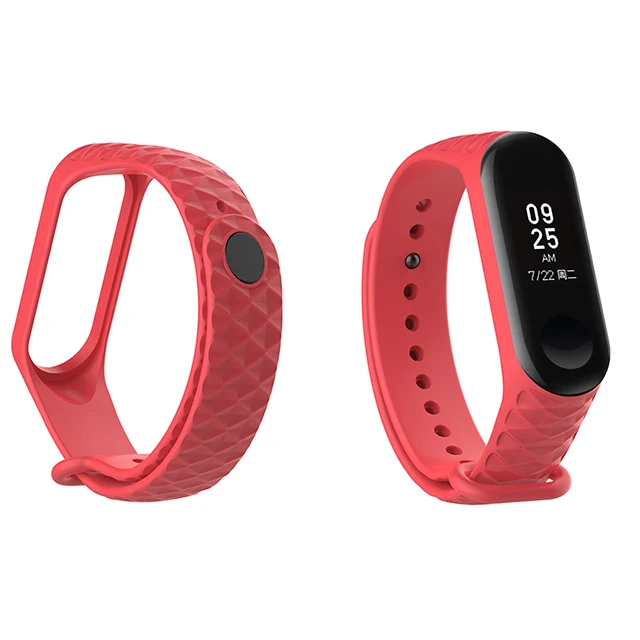 Силиконовый ремешок mi Band 3 Аксессуары для Xiaomi mi Band 3 Смарт-часы браслет 3 спортивные браслеты mi Band 3 band - Цвет: Красный