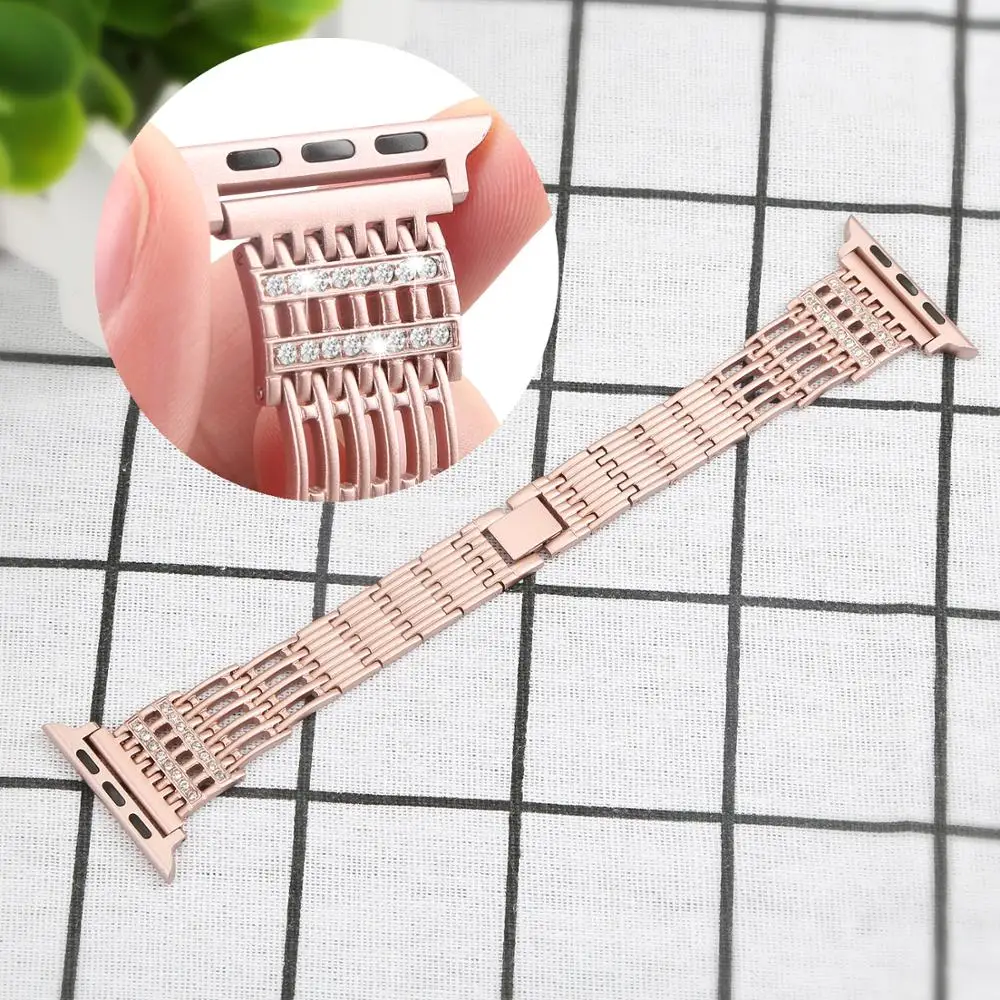 Шикарный ремешок для часов из нержавеющей стали Apple watch 38 мм 42 40 44 iWatch Series 4 3 2 1