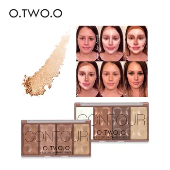 O TWO O Contour Palette Face Shading Grooming Powder Makeup 4 Colors Long Lasting Face