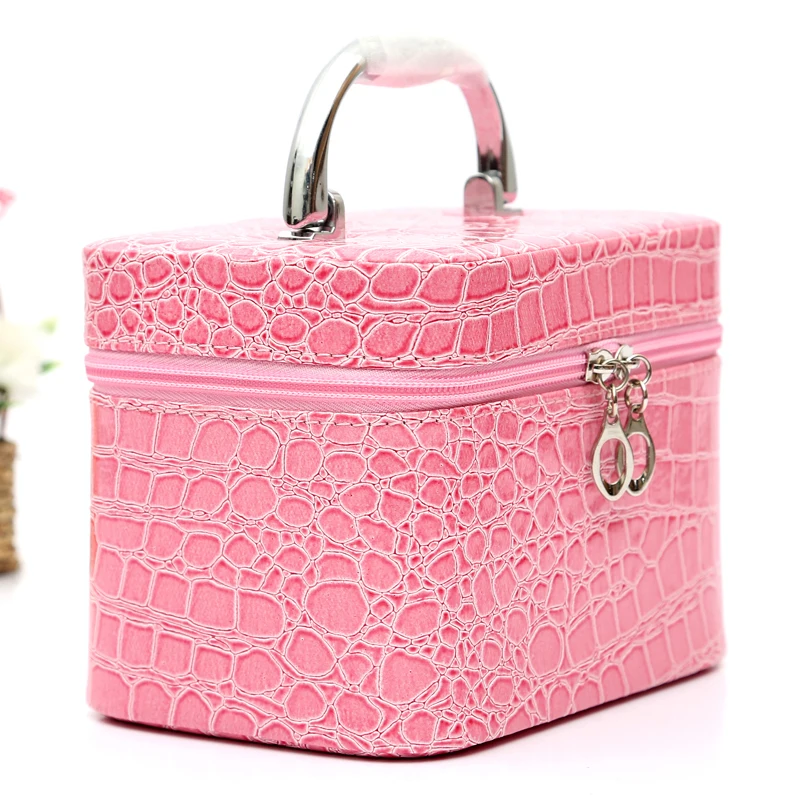 SIKOTE جذع الوردي المرأة التجميل حقيبة السفر المدمجة حزمة للماء المكياج حقيبة مستحضرات التجميل حالة Trousse ماكويلاج فام