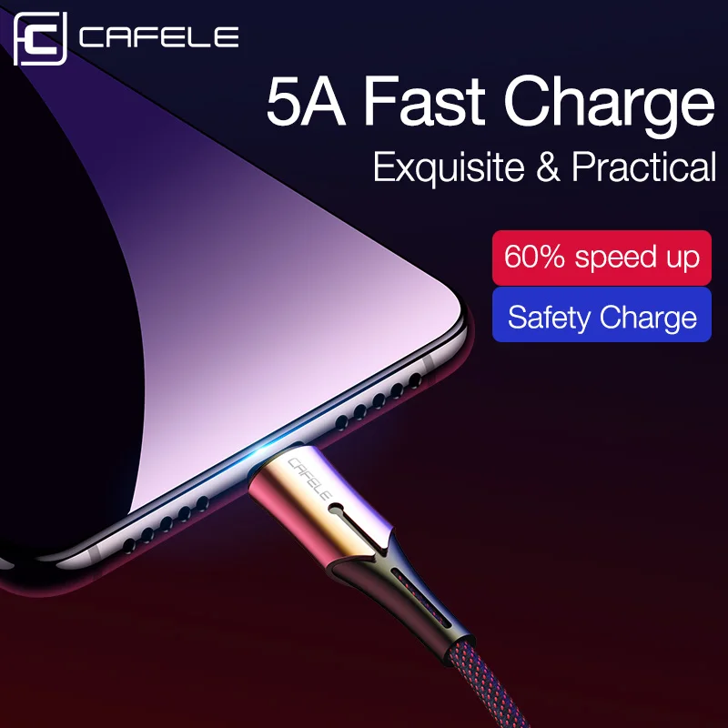 CAFELE Type C USB Charging Cable 5A Fast Charging Cable for Huawei Mate 20 Pro Samsung Xiaomi Oneplus Phones Data Sync Cables