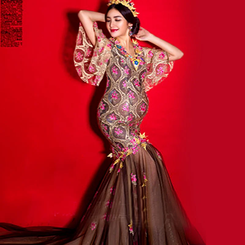 Vrouwen moederschap Gown fotografie Rok Moederschap Fotografie Props Elegante Zwangerschap Kleding Moederschap Jurken zwangere Trompet Vrouwen moederschap Gown fotografie Rok Moederschap Fotografie Props Elegante Zwangerschap Kleding Moederschap Jurken zwangere Trompet