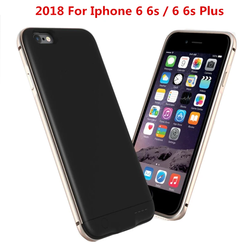 Kopen 2018 Ultra dunne metalen Voor iphone 6 6 s Voor iphone 6 plus 6s plus Power Case Externe Batterijhouder Backup Charger Cover Pack bank