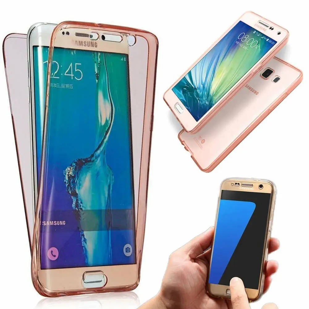 Для samsung Galaxy S6 Edge Plus S7 S8 S9+ S10e Note 8 примечание 9 прозрачный полный противоударный чехол Мягкая Clear кремния TPU чехол - Цвет: Rose Gold