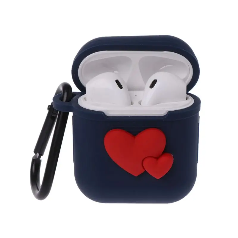 

Earphone Case Silicone Shockproof Dustproof Cute Love Heart Pattern for Apple AirPods Bluetooth Wireless Headphone Charging Box
