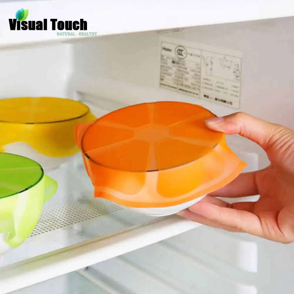 

Visual Touch Eco Friendly Reusable Silicone Food Wraps Free Food Storage Pads Beeswax Wrap Stretch Cling Wrap Refrigerator