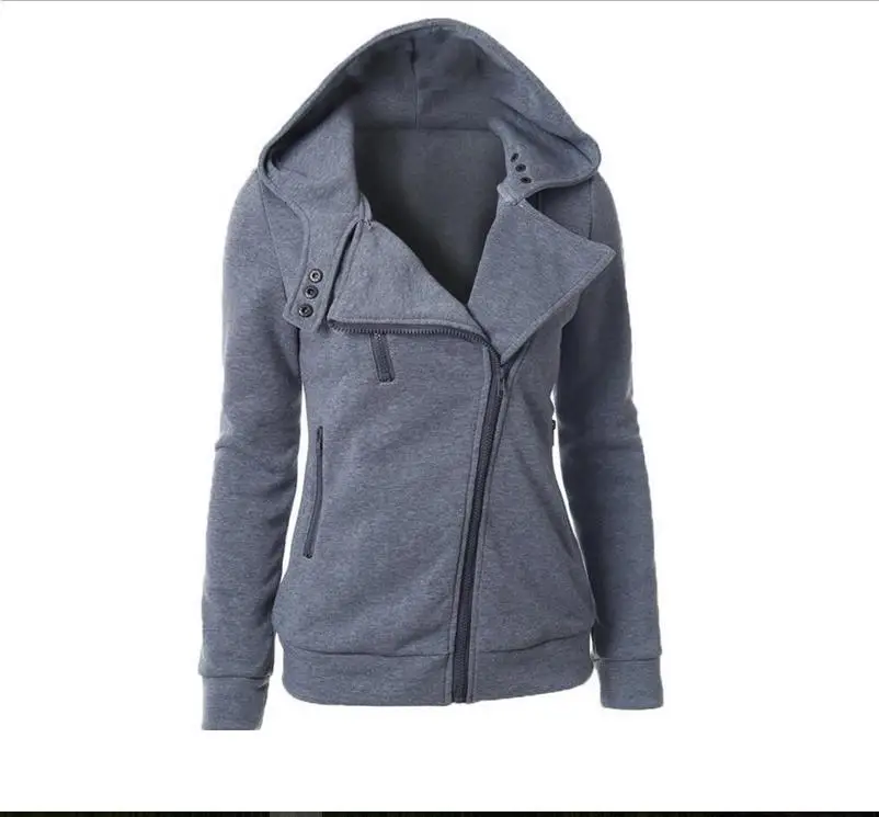 

Women Basic Jackets 2019 Spring New Fashion Autumn Winter Women zipper V Neck Long Sleeve Coats Warm Female Slim Hoodies jacket