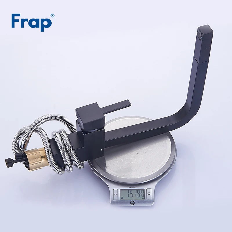  Frap new 1 set Pull Out chrome and black Kitchen Faucet Sink Mixer Taps Swivel Spout Swivel Kitchen - 32908383177