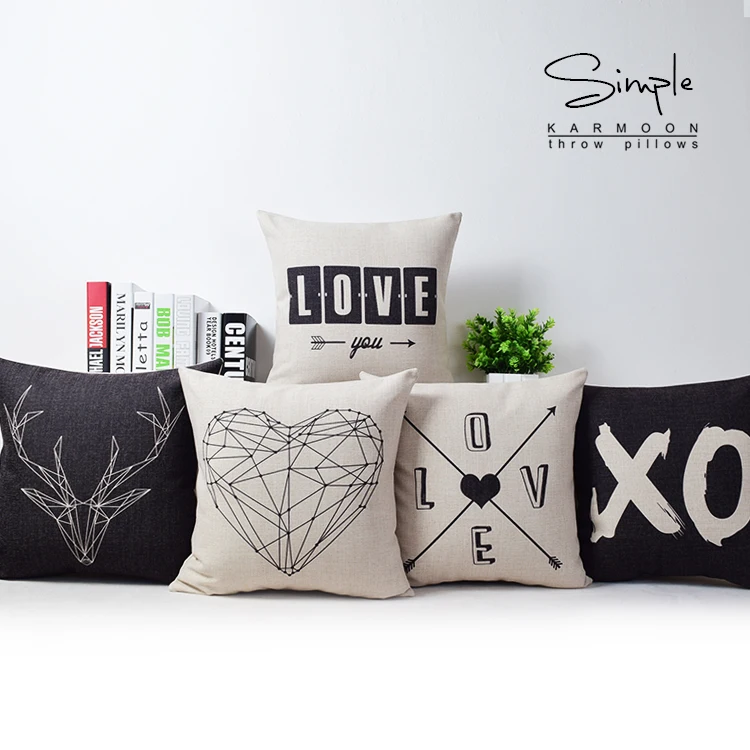 Aliexpress.com : Buy Nordic Geometric Deer LOVE Pillow Cover Cushion Cover Home Decor Cushion ...