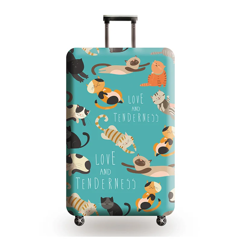 REREKAXI Чехол для багажа с милым котом 18-32 дюймов, чехол для путешествий, эластичные Защитные чехлы для багажа, чехол для чемодана на колесиках, пылезащитный чехол