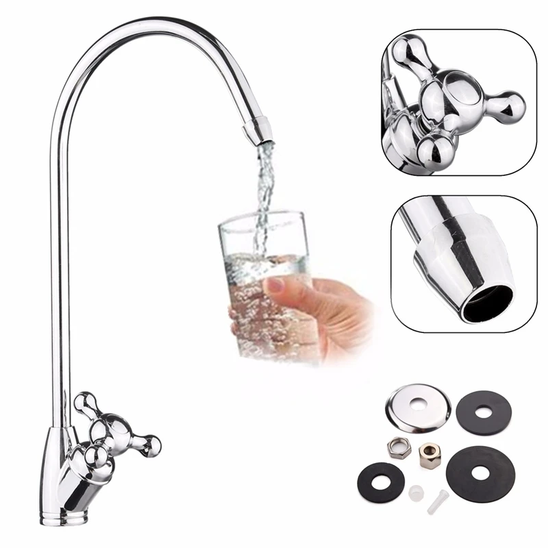 Xueqin 1pc 1 4 Reverse Kitchen Faucet Gooseneck Type Kitchen Water Tap Chrome Plated Finished Water