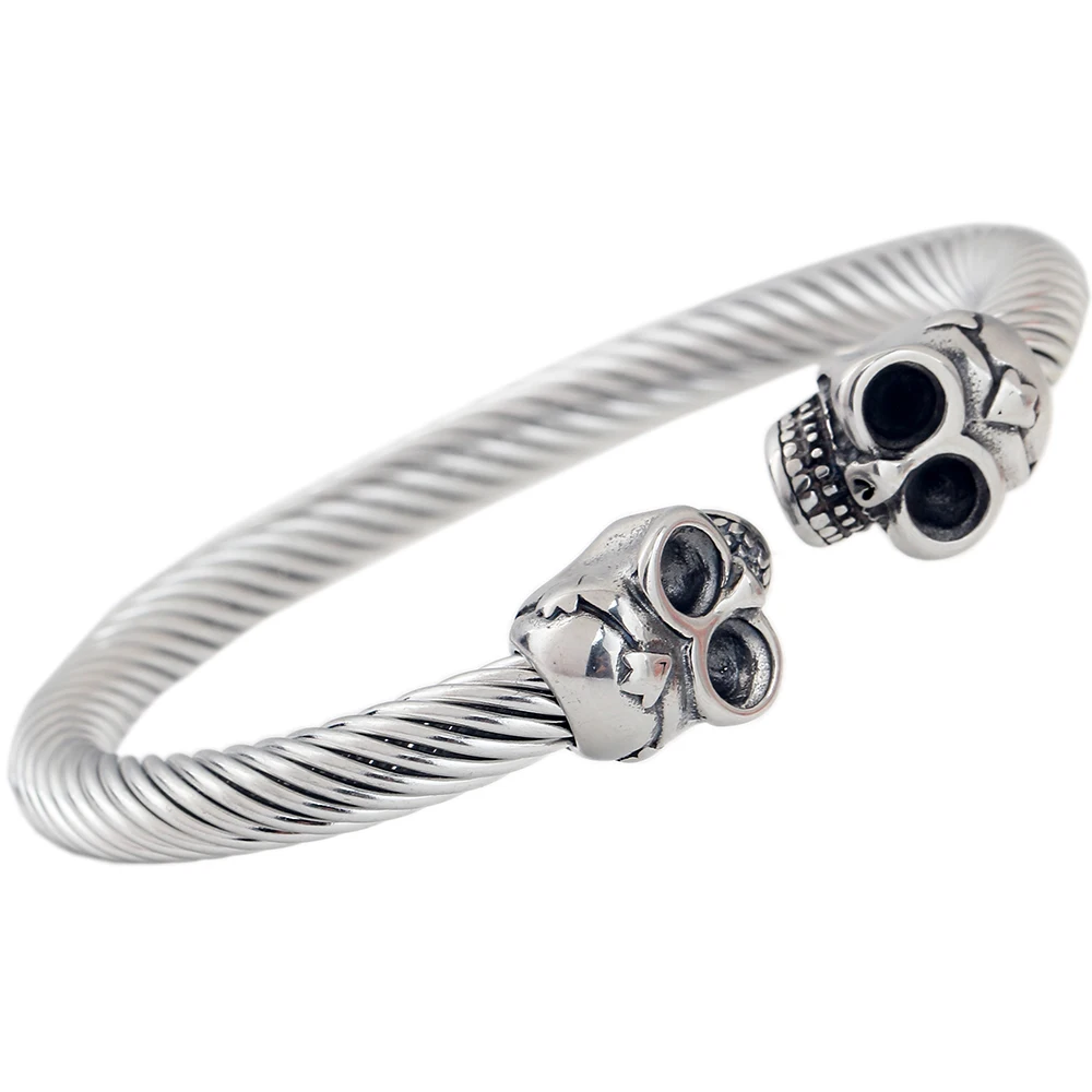 

New Cool Punk Skull Bracelet For Women 316 Stainless Steel Bangle Women's High Quality Jewelry
