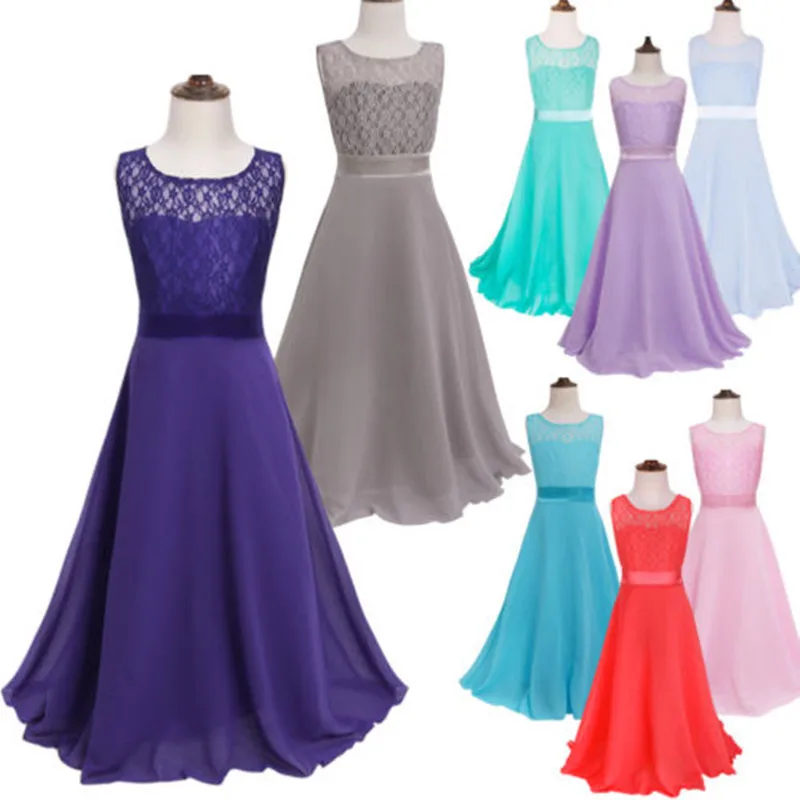 

4-14Y Kids Girls Formal Party Ball Gown Prom Princess Bridesmaid Wedding Children First Communion Tutu Dress