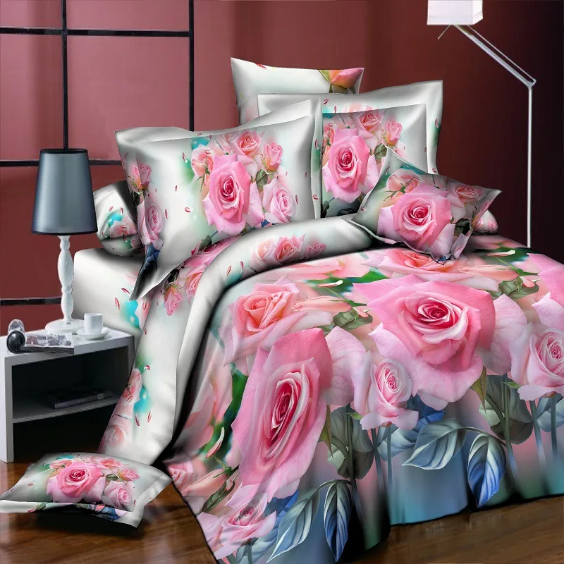 New ROSALEEN Flowers TEDDY FLEECE Printed Duvet Quilt Cover Set Bed Set All Size 
