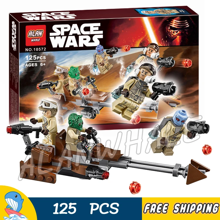 

125pcs New Star Wars Rebel Alliance Battle Pack Model Building Kit 10572 3D Blocks Movie Sets Children Toys Compatible With lego