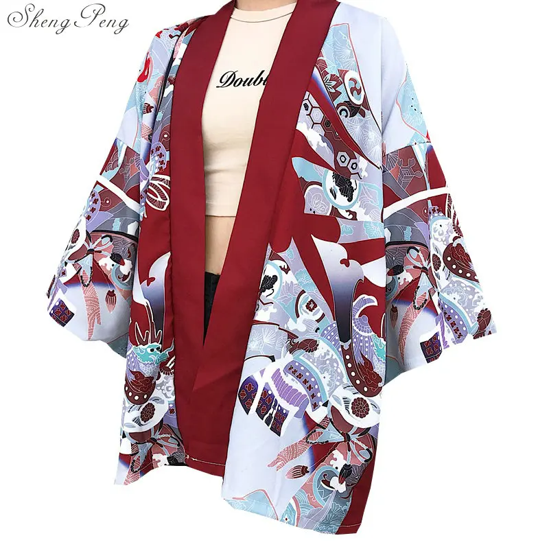 Yukata женский кимоно кардиган рубашка harajuku kawaii стиль Kimonos женская блузка obi haori летняя куртка для езды Повседневная G105