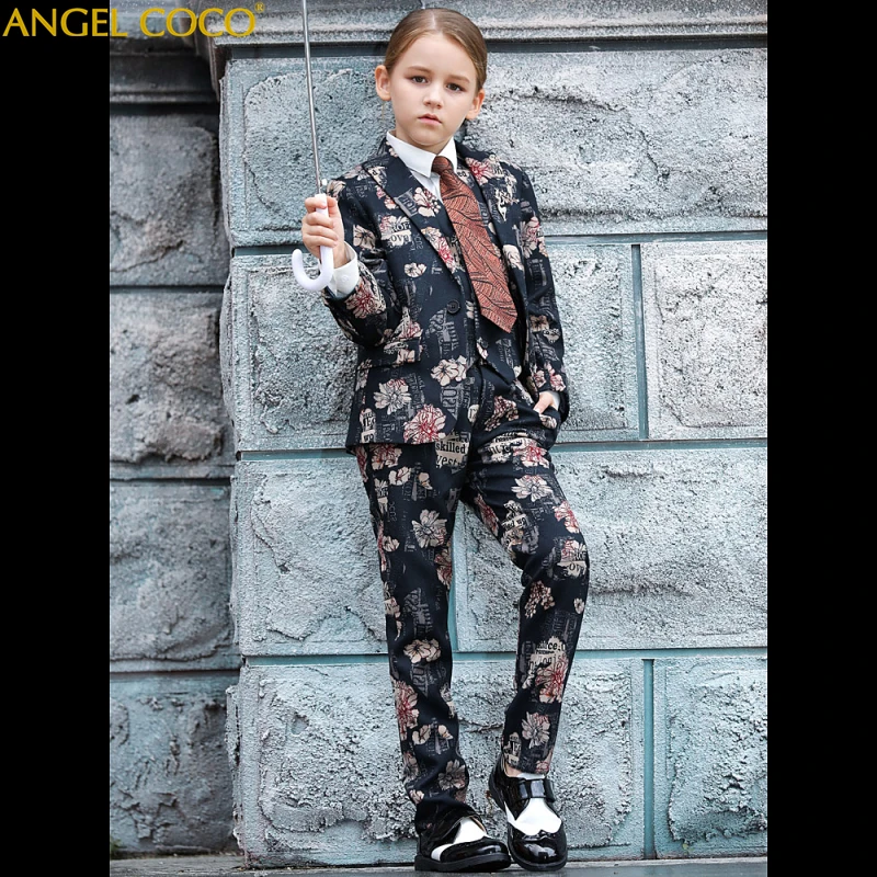 

2018 New Autumn Girl Clothing Set Girls Suits Print Boutique Kids Suit Size 100 160cm Outfits Mariage Fille Costume Enfant