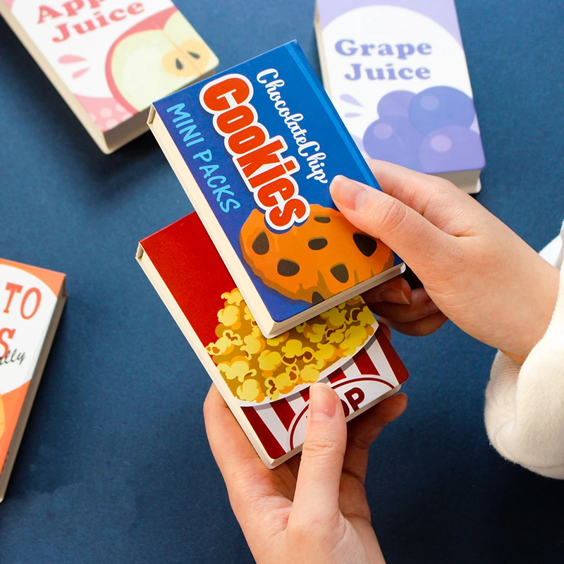

Delicious notepad Cartoon mini cookies Chips Orange juice notebook memo note Kids gift Stationery Office School supplies A6476