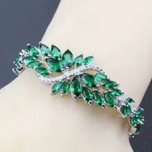 925 пробы серебра Сказочный 8-Цвет Регулируемый браслет цепи Длина 19,5 см зелёный Циркон Мода брелок