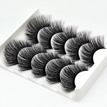 

Fashion 3D Mink Eyelashes 5 Pairs Handmade Soft Cross Thick Fluff Eyelashes Extension Lashes Eye Makeup Tools 20#