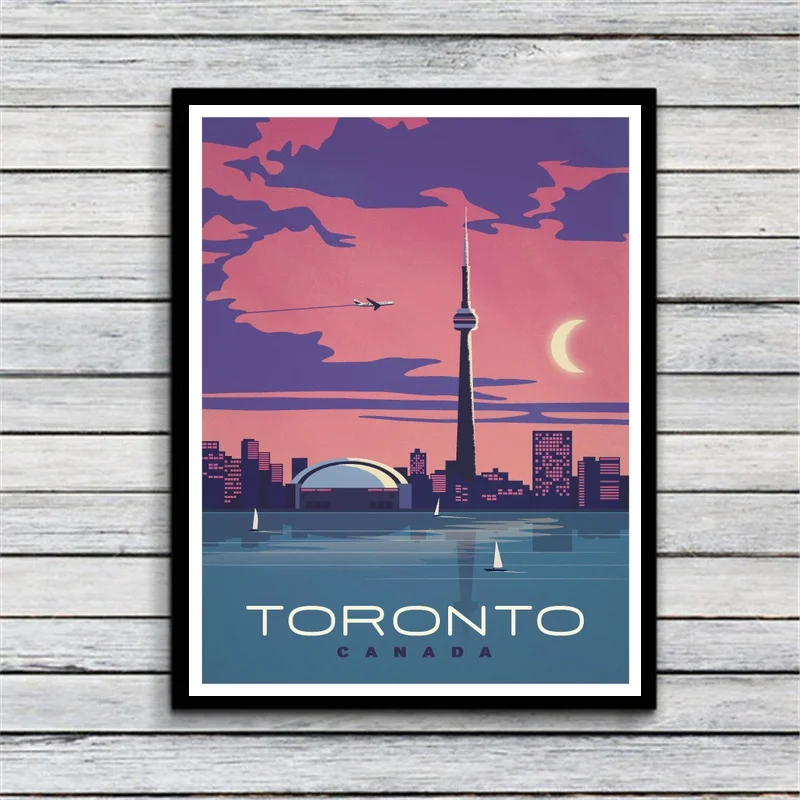 

VINTAGE TORONTO Canada Canvas Art Painting Print Wall Poster For Living Room Decoration No Frame