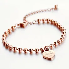 Yun ruo бусы Будды Браслеты подвесное сердце Модные украшения Титан Сталь розовое золото Цвет подарок на день Святого Валентина; ; не выцветает