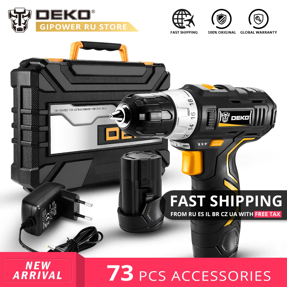 Goede DEKO GCD12DU3 12V Max DC Huishoudelijke Snoerloze Boor Lithium Batterij Mini Power Driver Elektrische Schroevendraaier Houtbewerking Power Tools