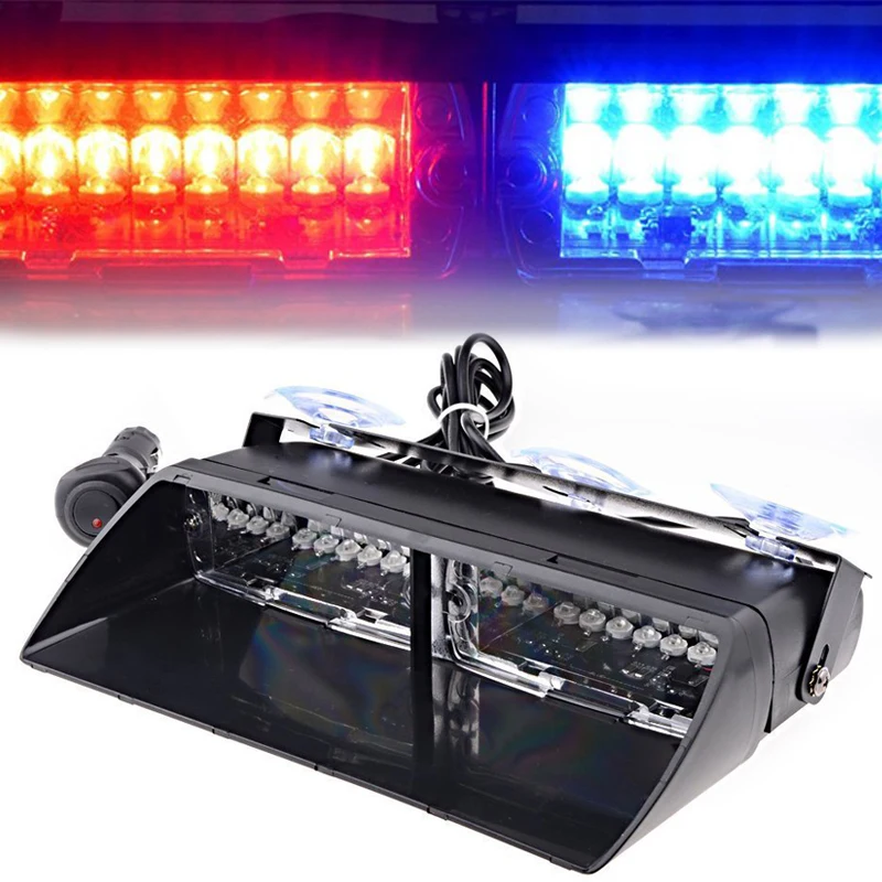 48W Windshield Led Strobe Light Car Flash Signal Fireman Police Beacon