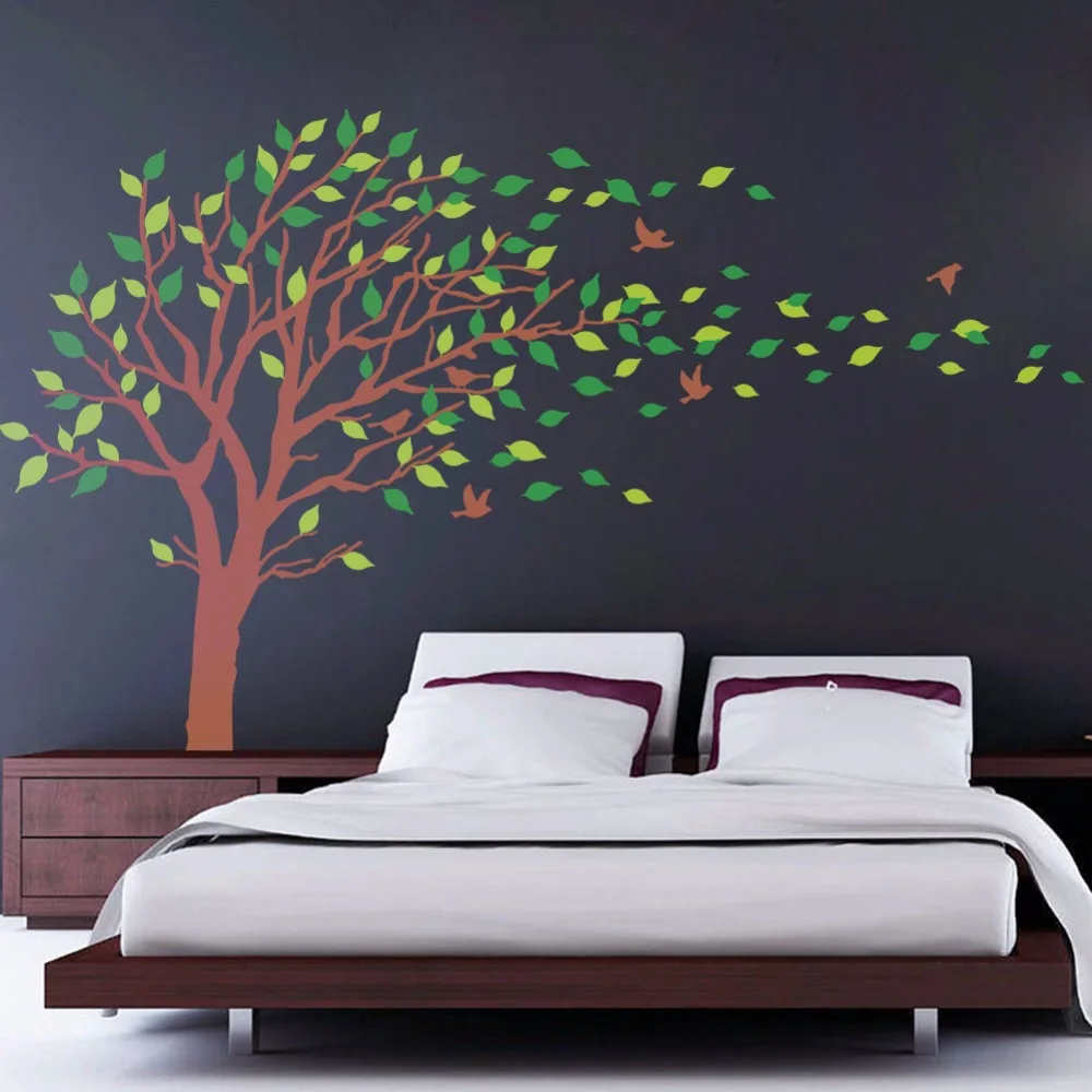 Big Green Tree Wall Stickers For Living Room Home Decoration Background
