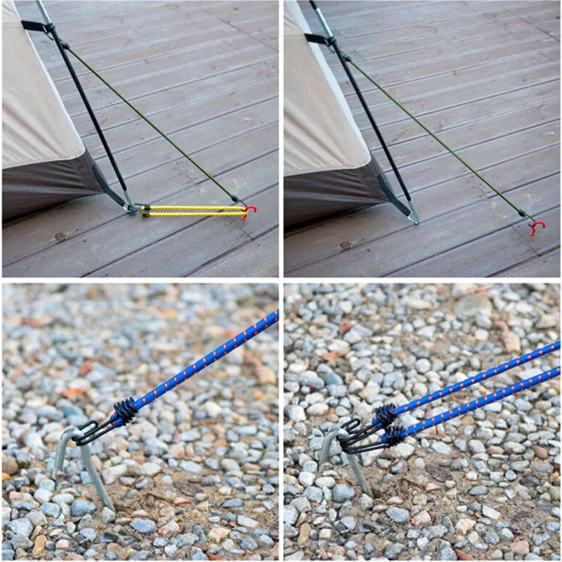 Tent Flexible double hook rope Travel Portable Camping Multifunctional Elastic Hook Rope Outdoor Hobby camping equipment #2y15 (1)