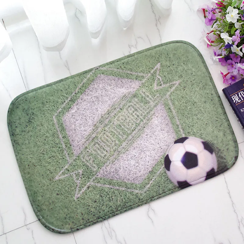 

Russia/ France/ Brazil/ Switzerland Football and Lawn Pattern Floor Mat Rugs Kitchen Bathroom Hallway Carpet Room Decoration
