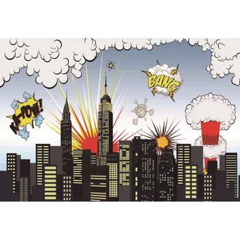 

7X5ft Vinyl Photographic Background Carton Superman Computer Printed Children Photography Backdrops for Photo Studio ZH-130